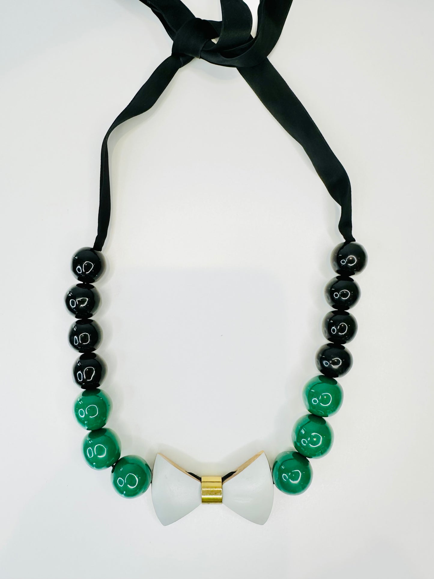 Silk Ribbon & Bead Necklace