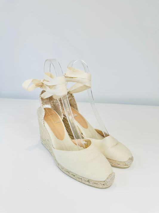 Carina Canvas Wedge Espadrilles - Size 40