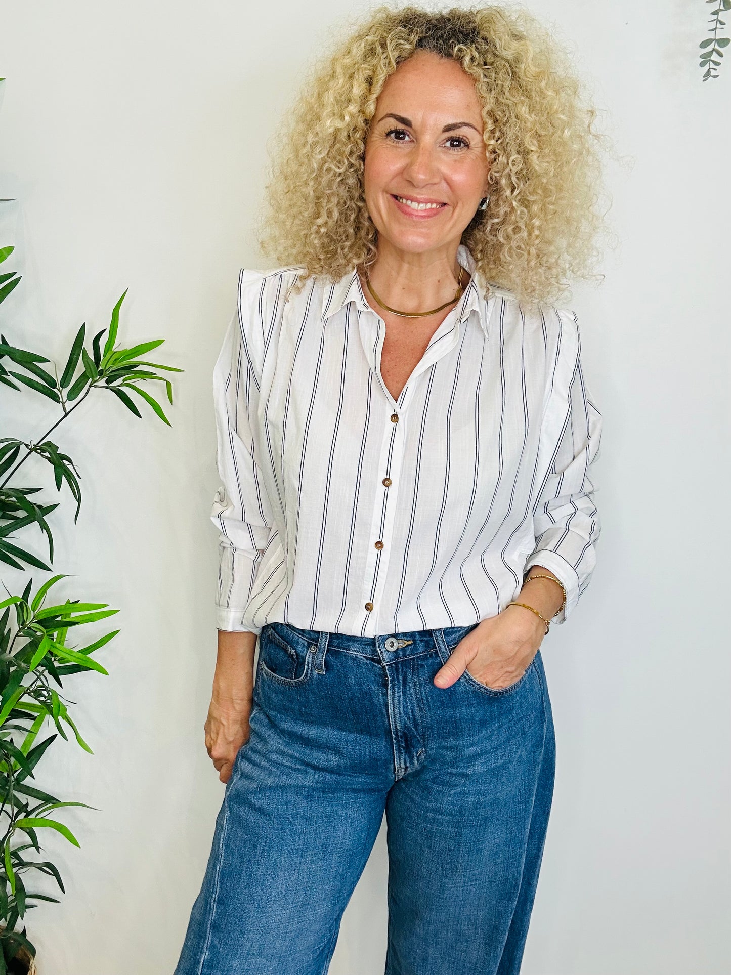 Striped Cotton Shirt - Size S