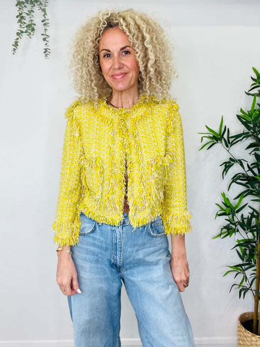 Fringed Woven Jacket - Size 40