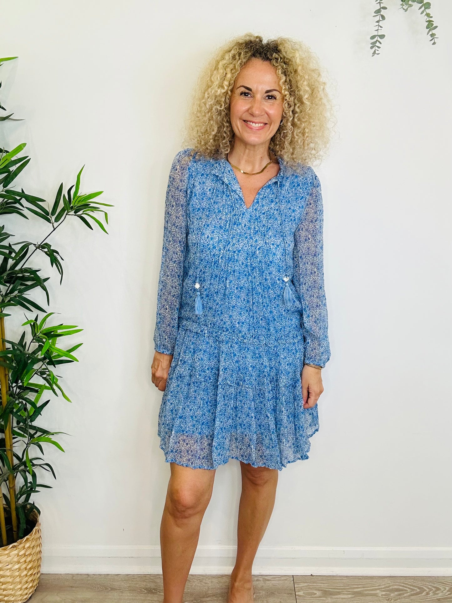 Floral Chiffon Dress - Size S