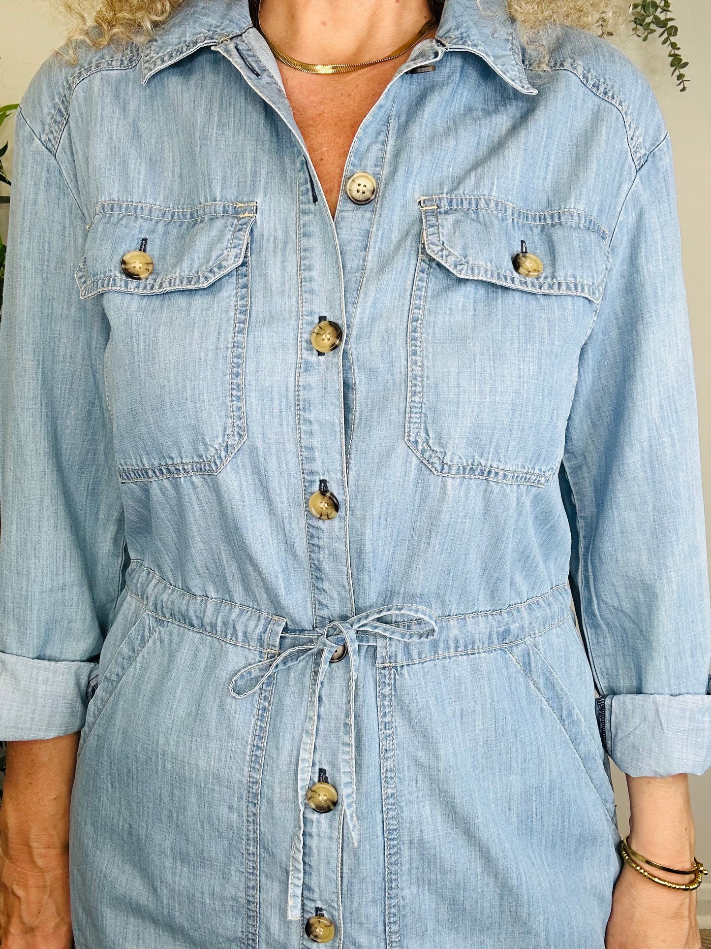 Denim Shirt Dress - Size 10
