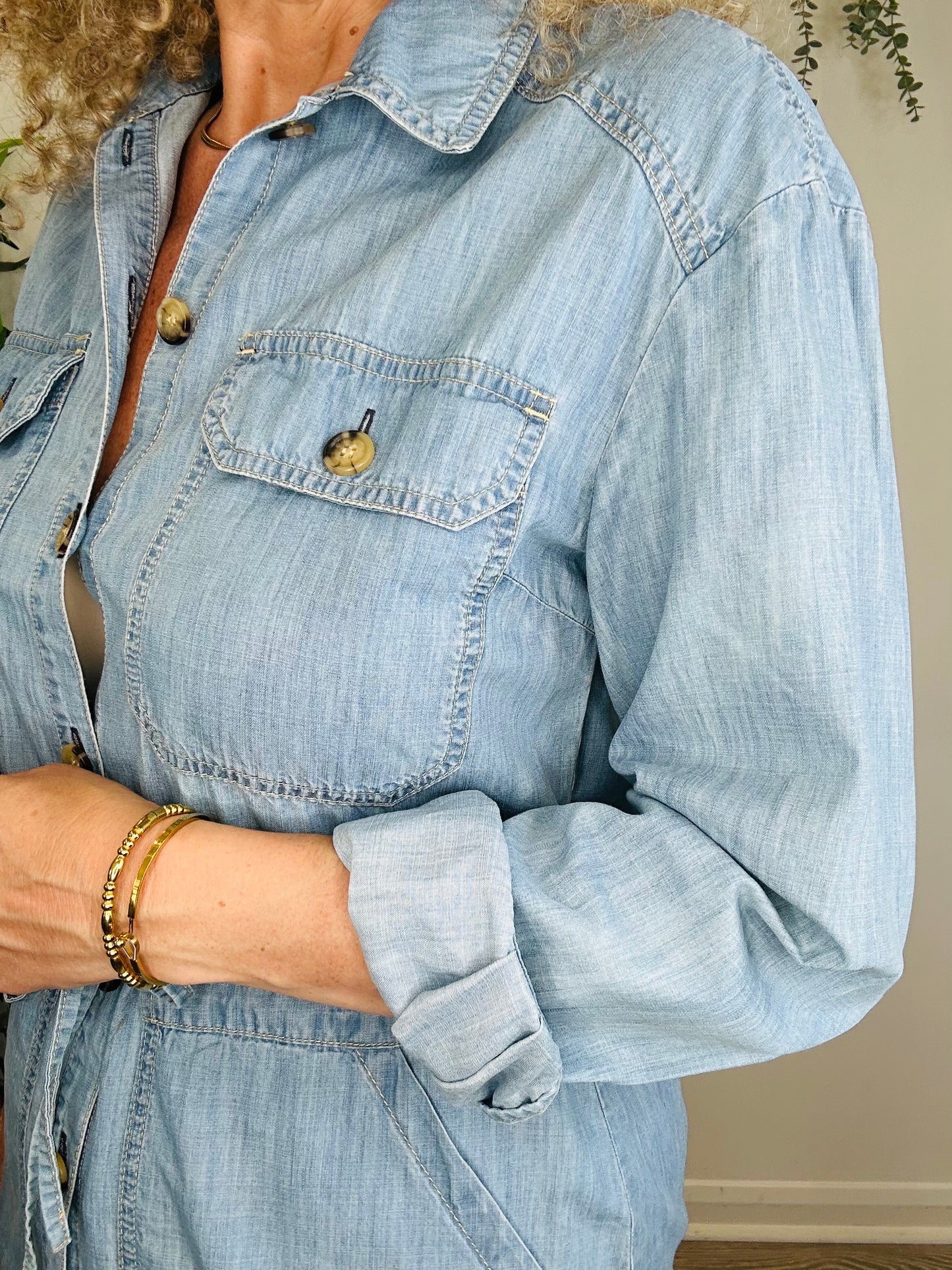Denim Shirt Dress - Size 10