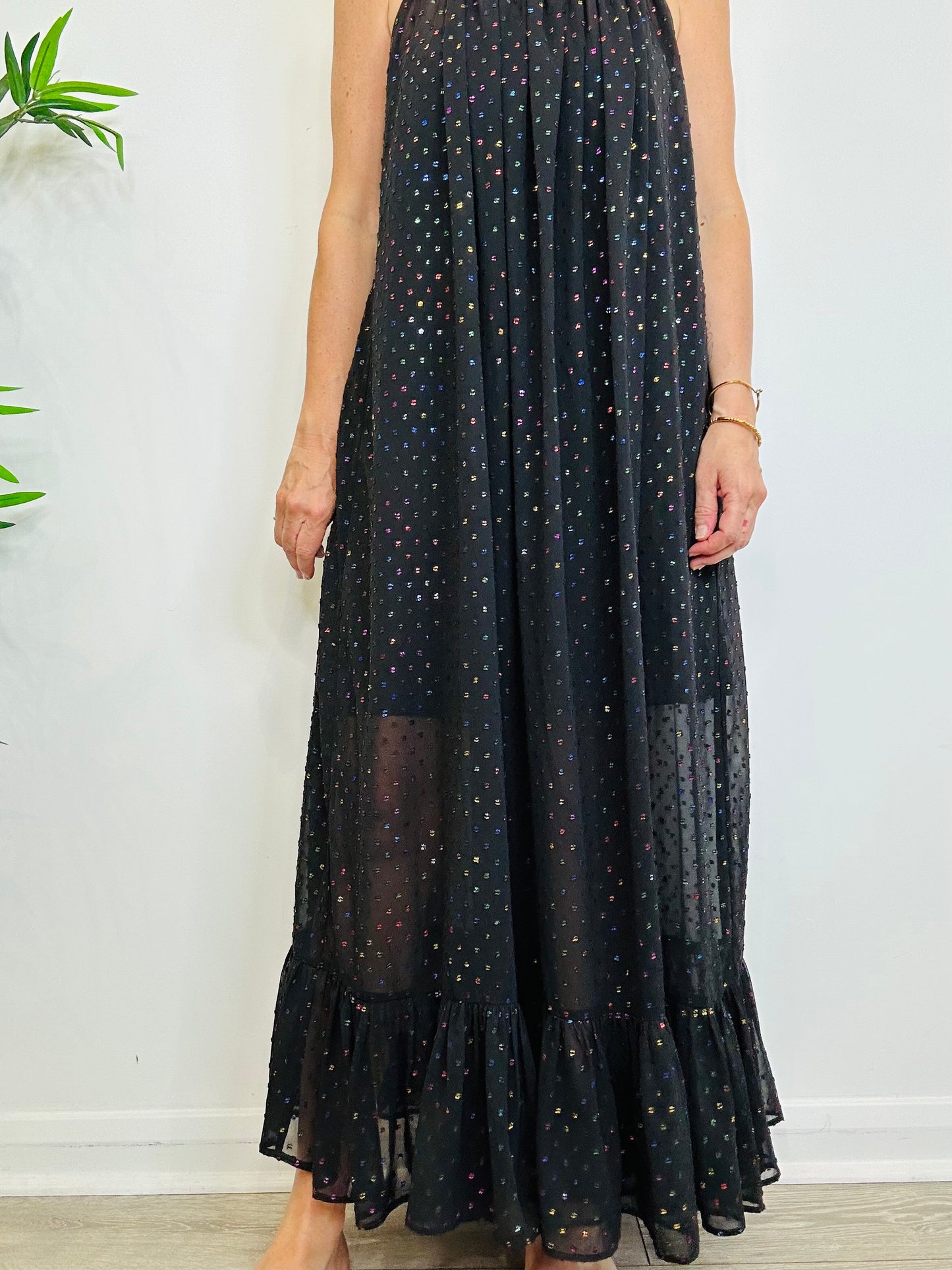 Sheer Embroidered Beach Dress - Size M