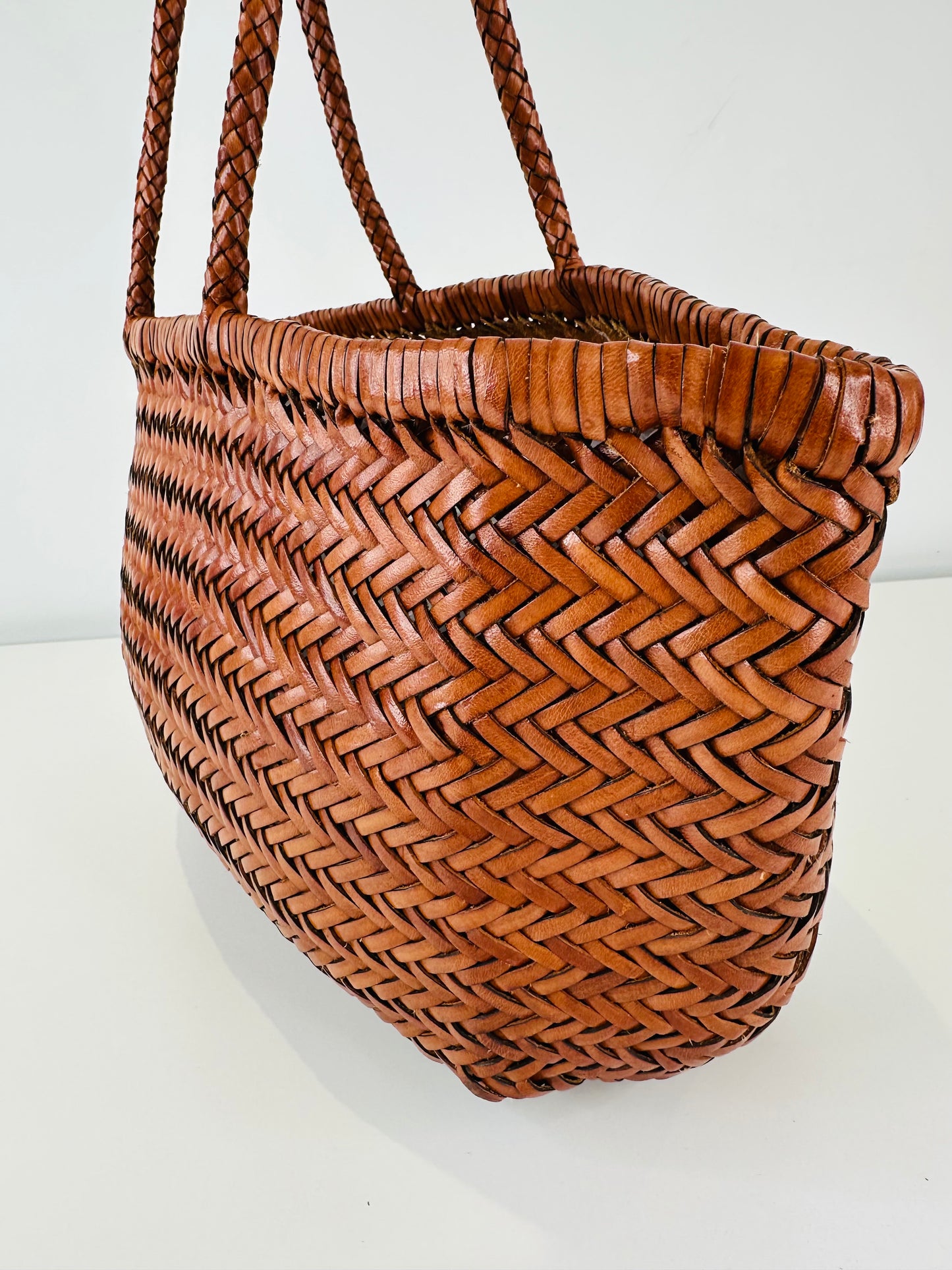 Large Triple Jump Woven Leather Bag
