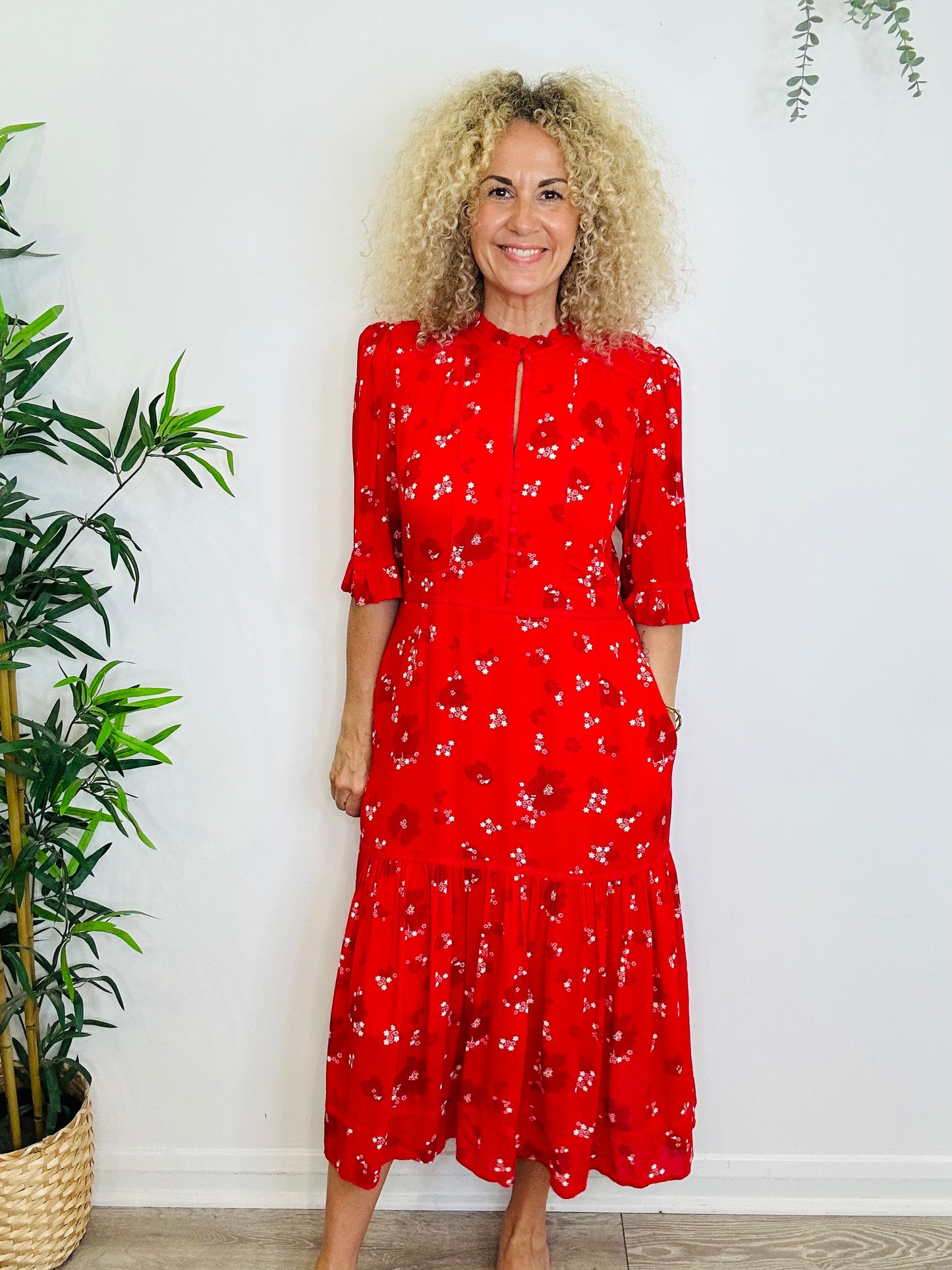 Floral Midi Dress - Size 4