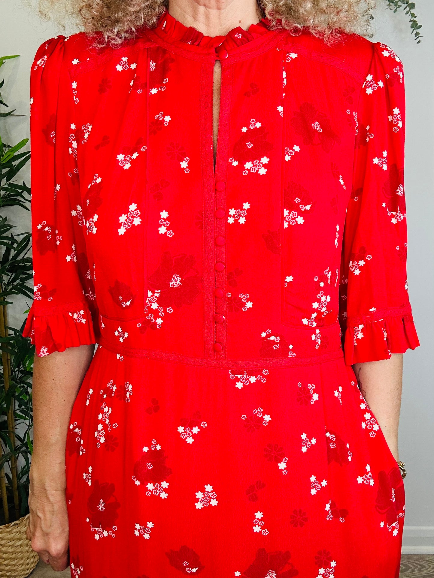 Floral Midi Dress - Size 4