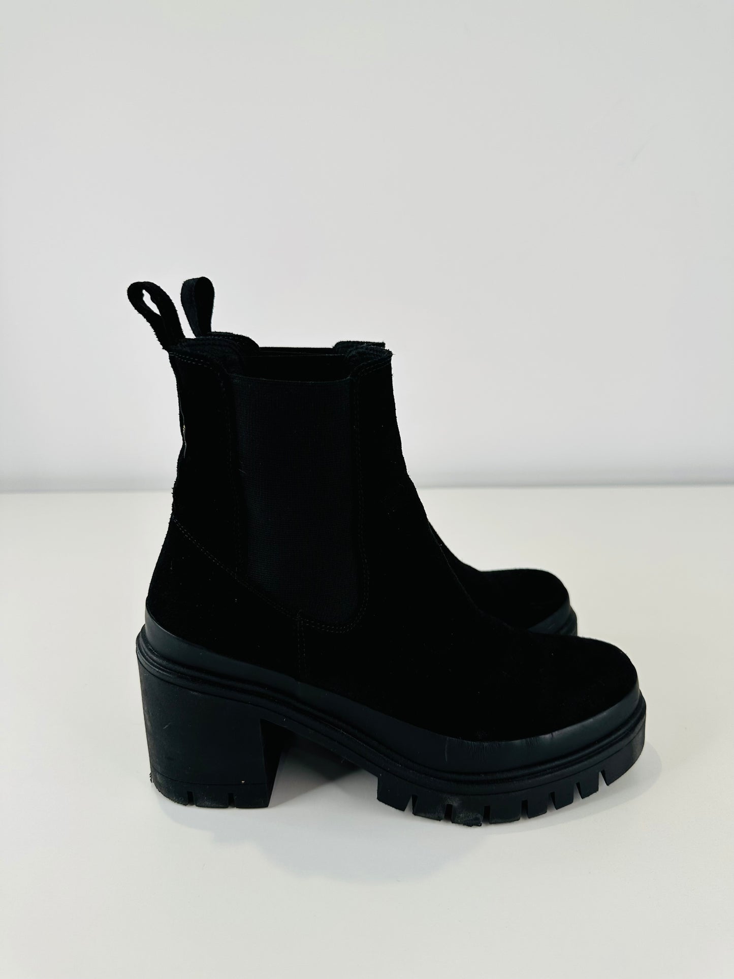 Chunky Suede Boots - Size 37