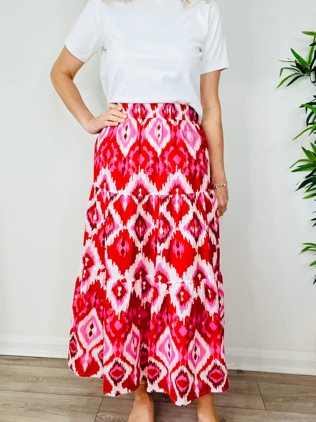 Tiered Patterned Skirt - Multiple Sizes