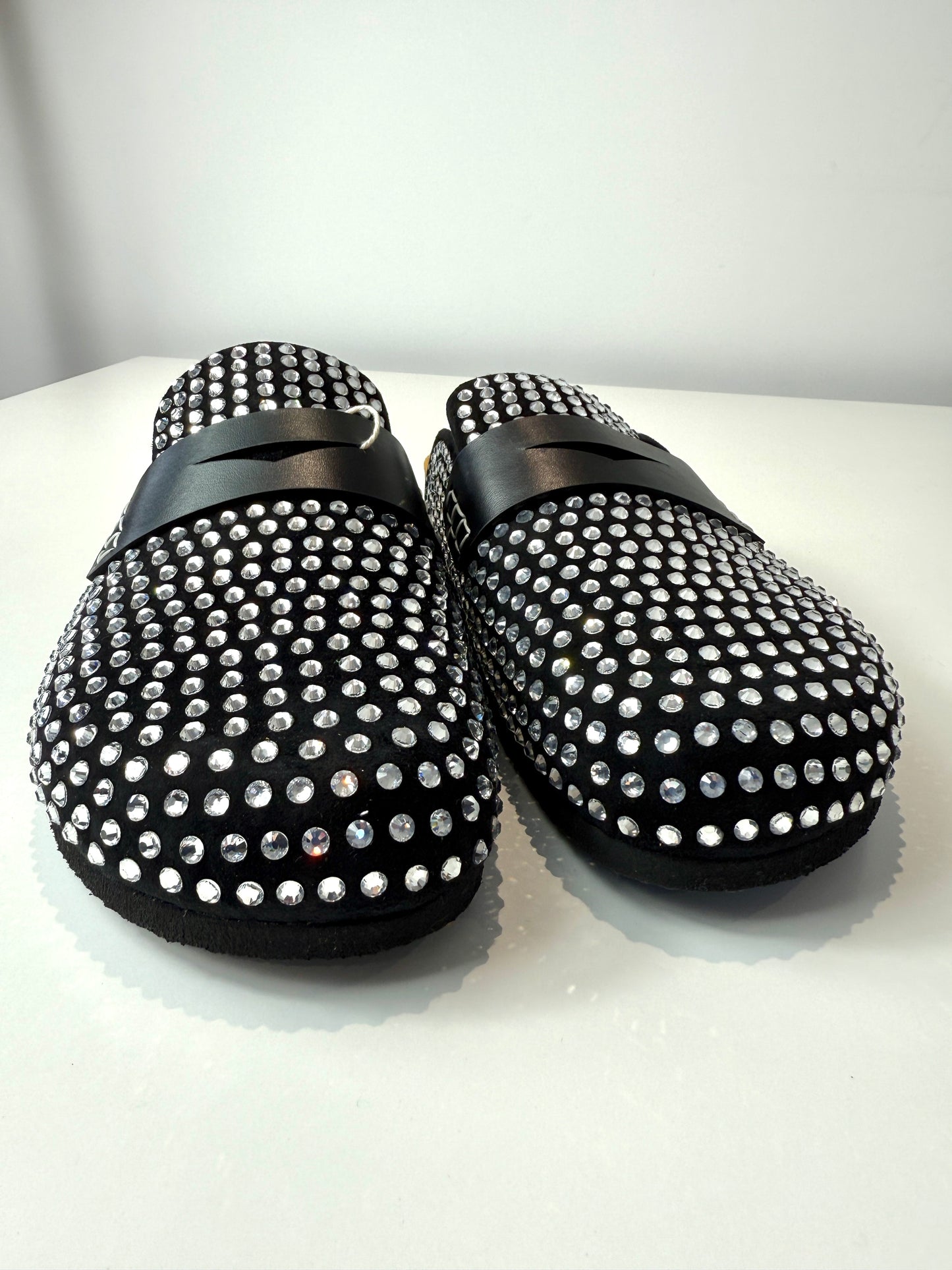 Embellished Suede Mules - Size 39