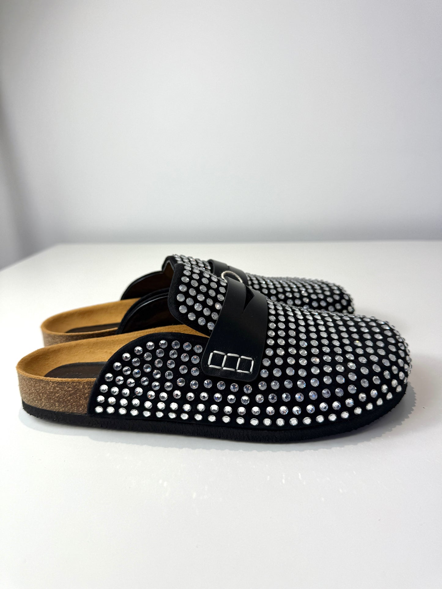 Embellished Suede Mules - Size 39