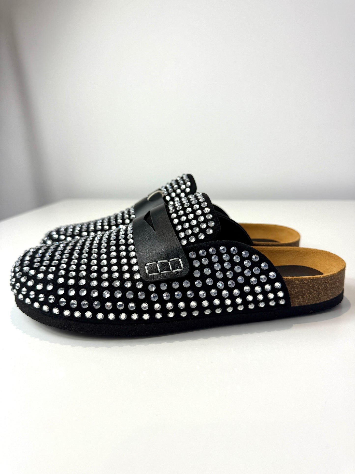 Embellished Suede Mules - Size 39