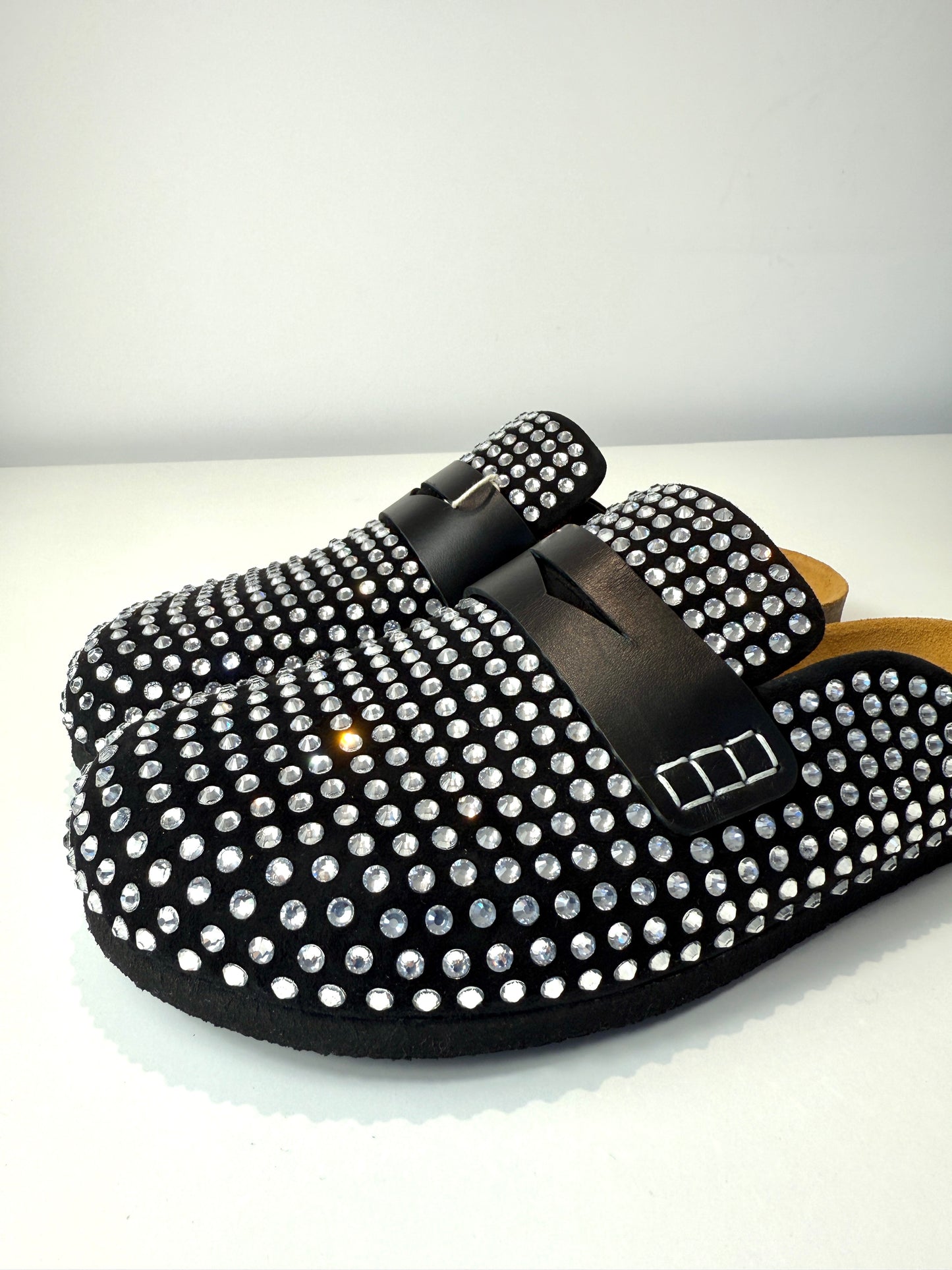 Embellished Suede Mules - Size 39