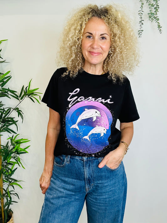 Dolphin Print Tee - Size L