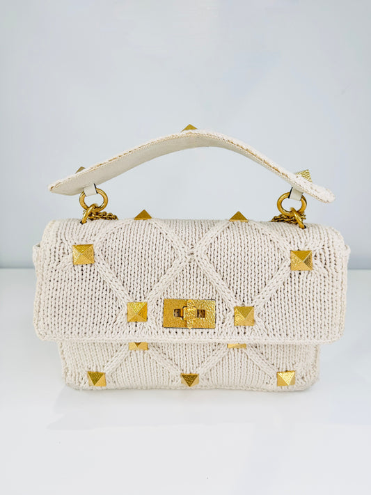 Roman Rockstud Knitted Bag