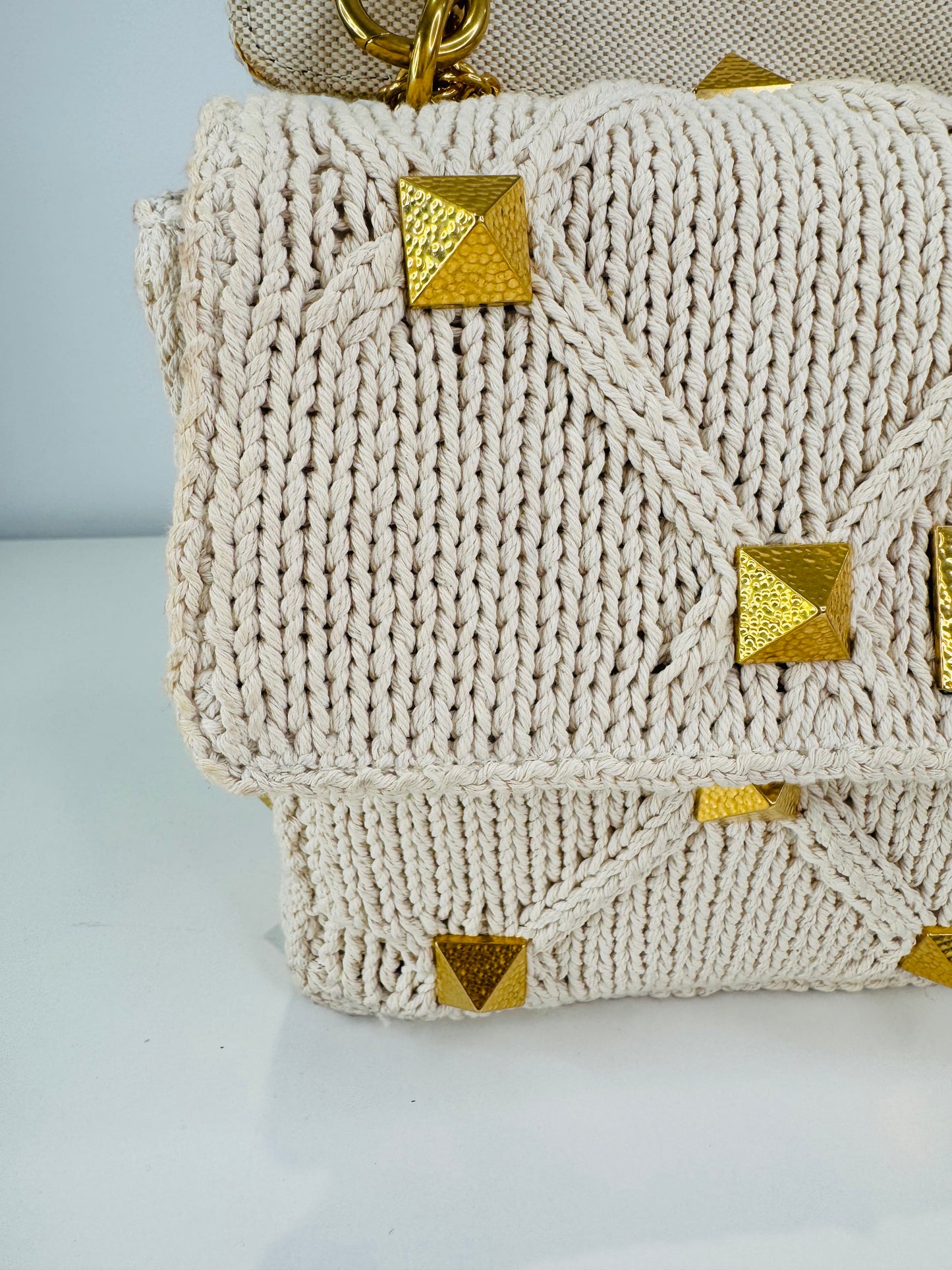 Roman Rockstud Knitted Bag