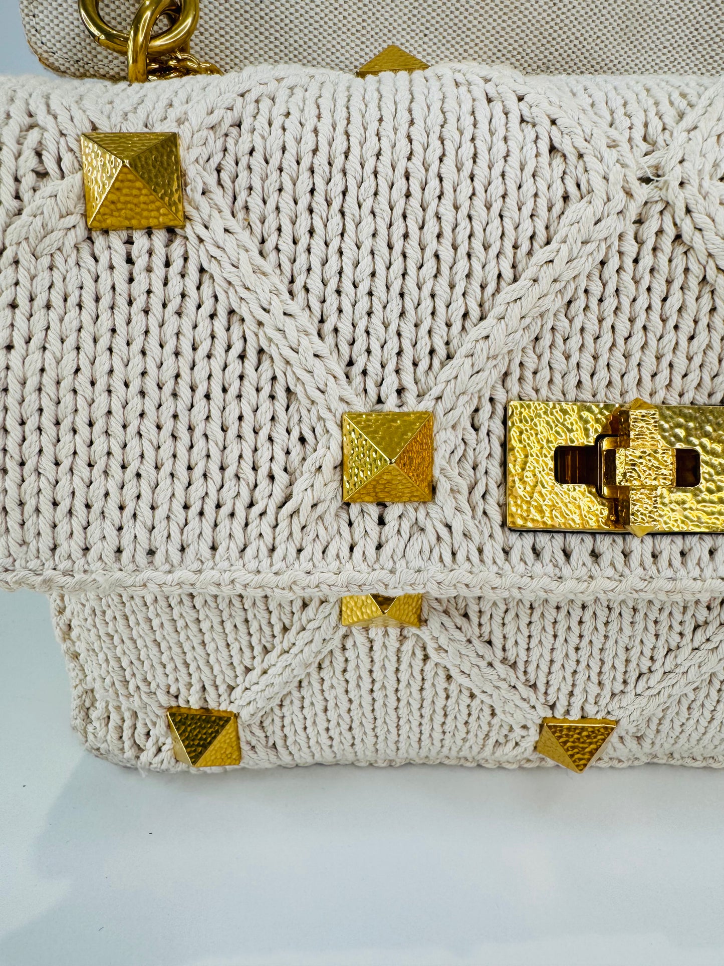 Roman Rockstud Knitted Bag