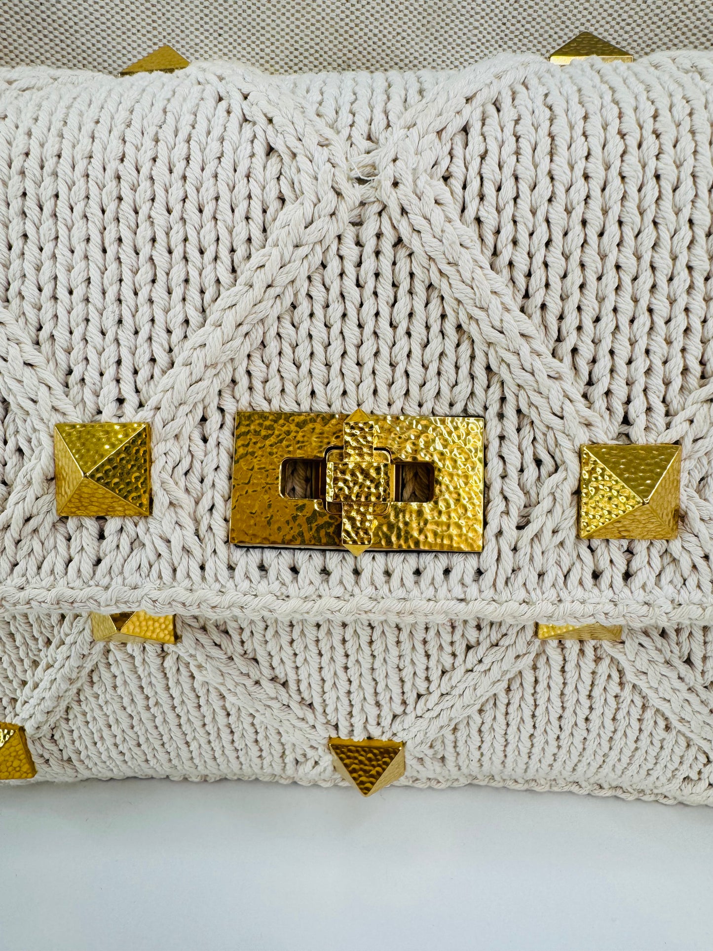 Roman Rockstud Knitted Bag