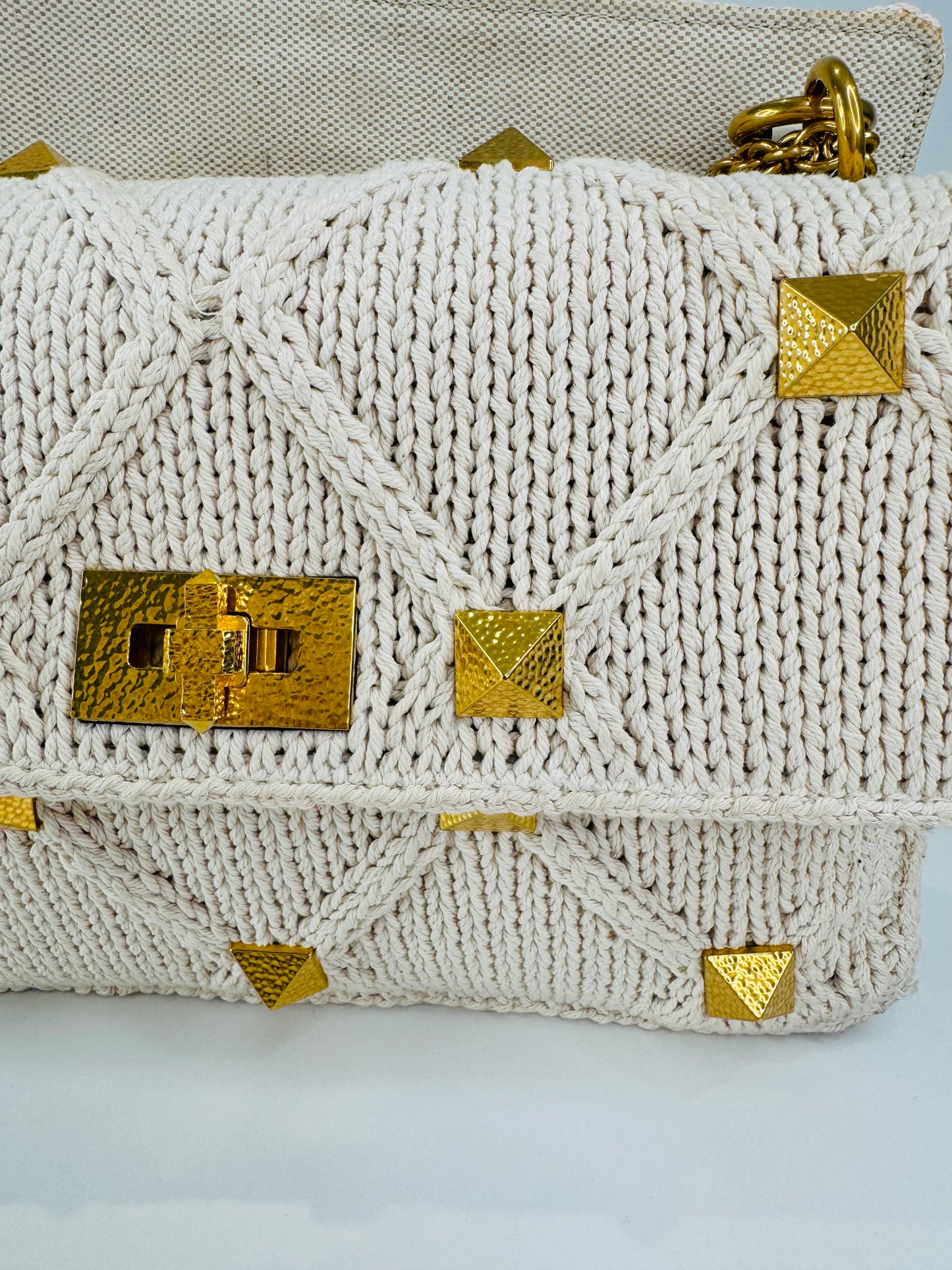 Roman Rockstud Knitted Bag