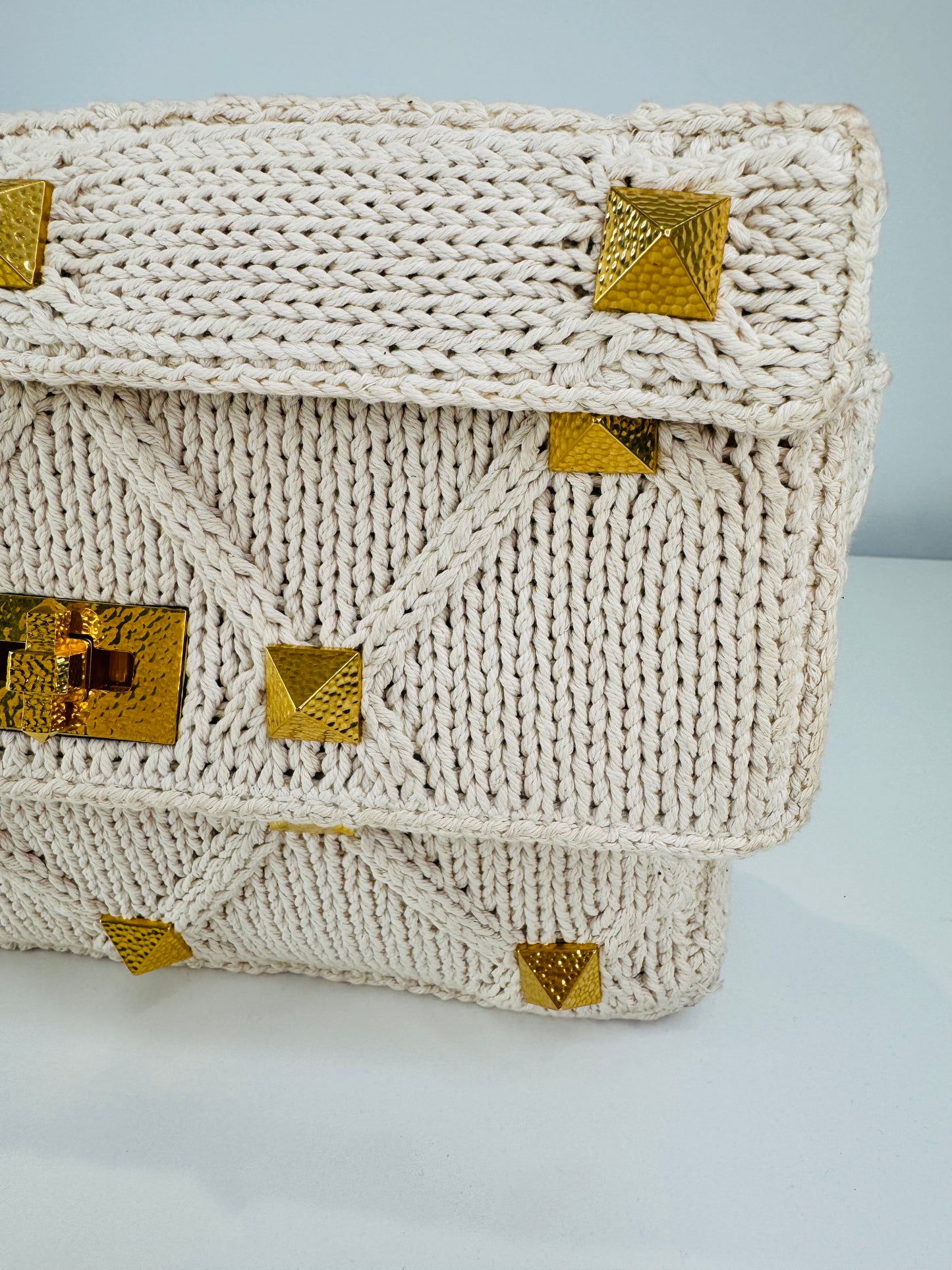 Roman Rockstud Knitted Bag