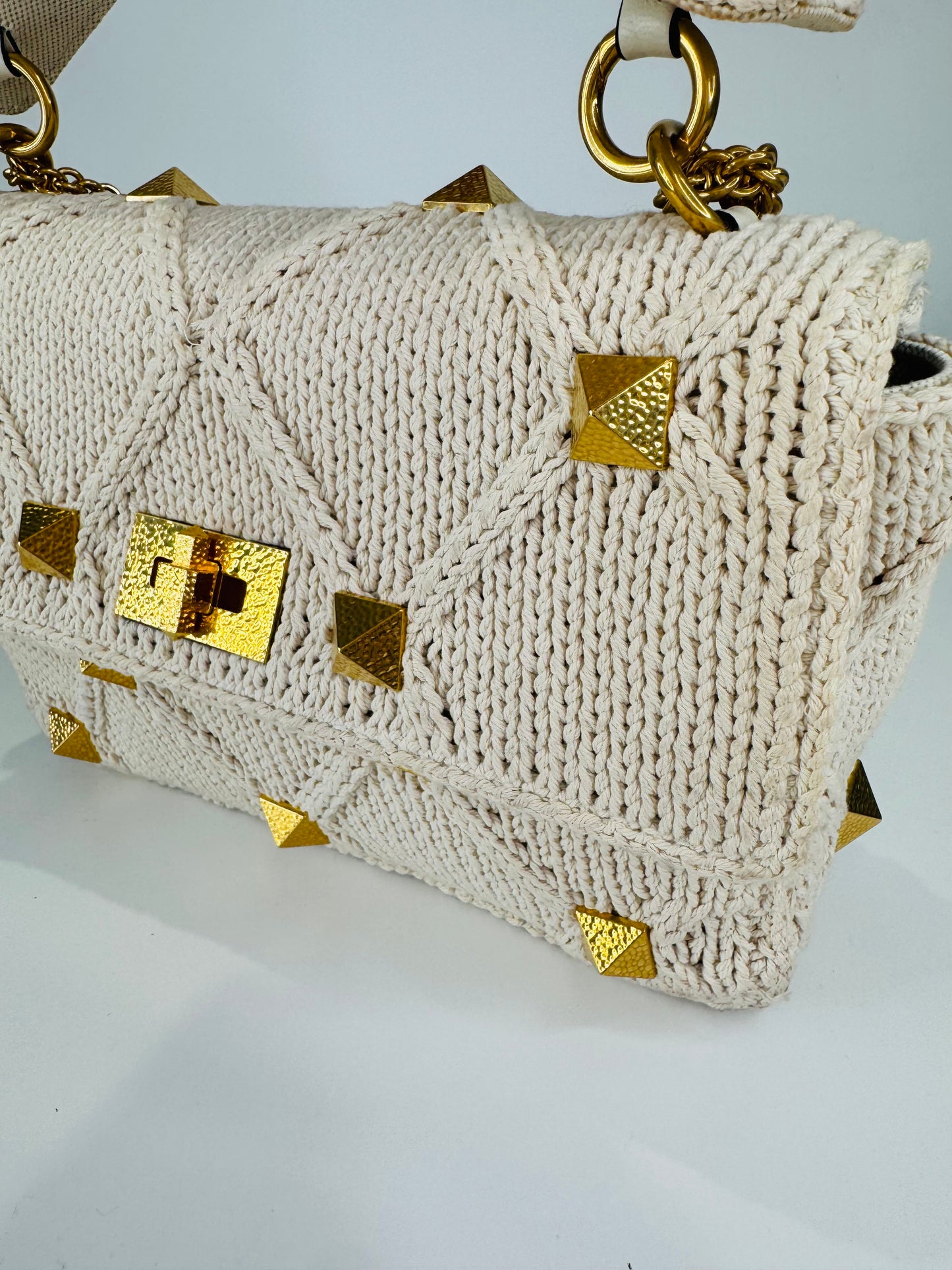 Roman Rockstud Knitted Bag