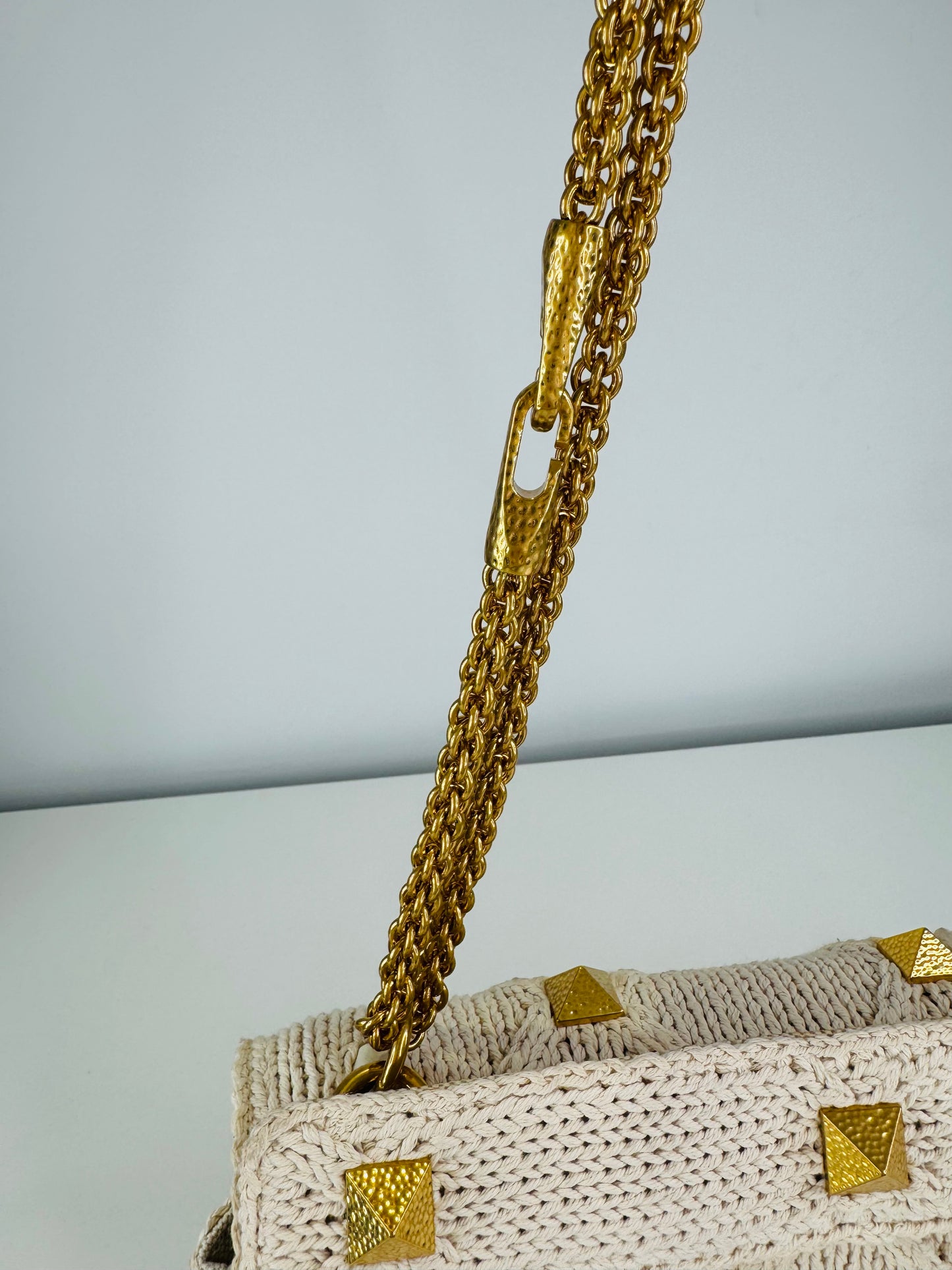 Roman Rockstud Knitted Bag