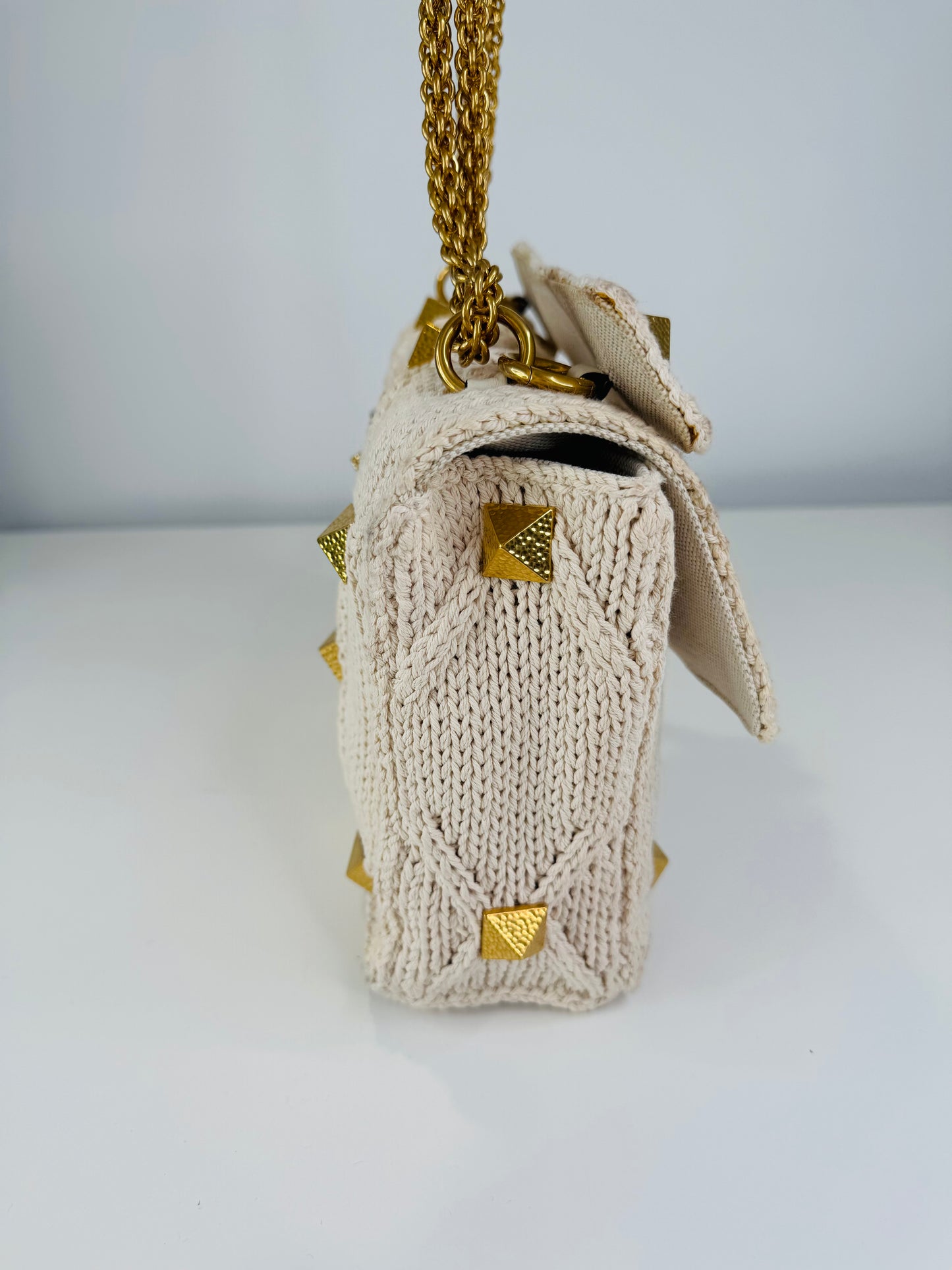 Roman Rockstud Knitted Bag