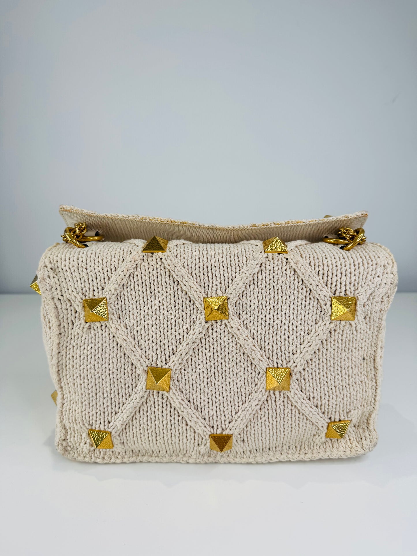 Roman Rockstud Knitted Bag