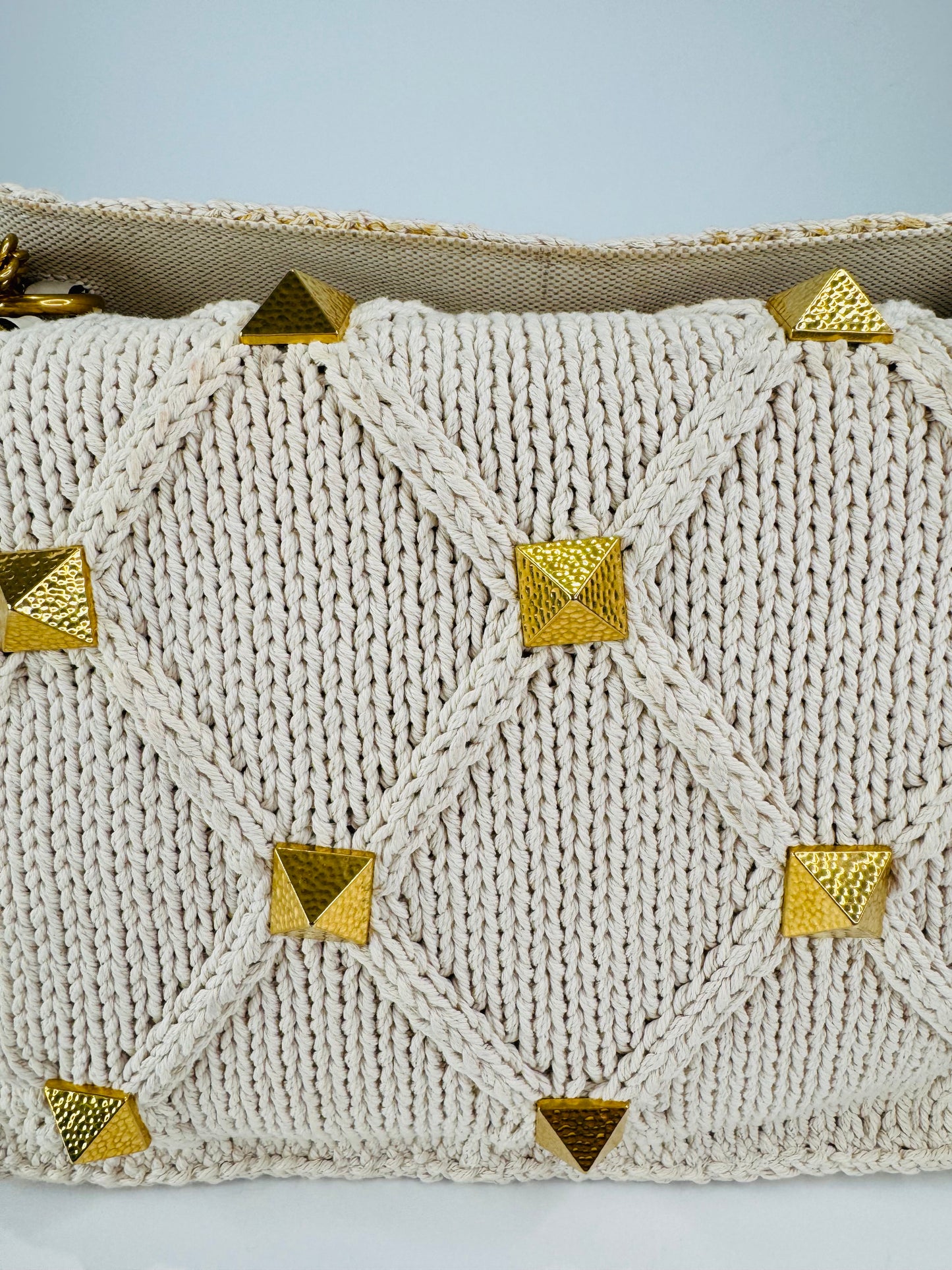 Roman Rockstud Knitted Bag