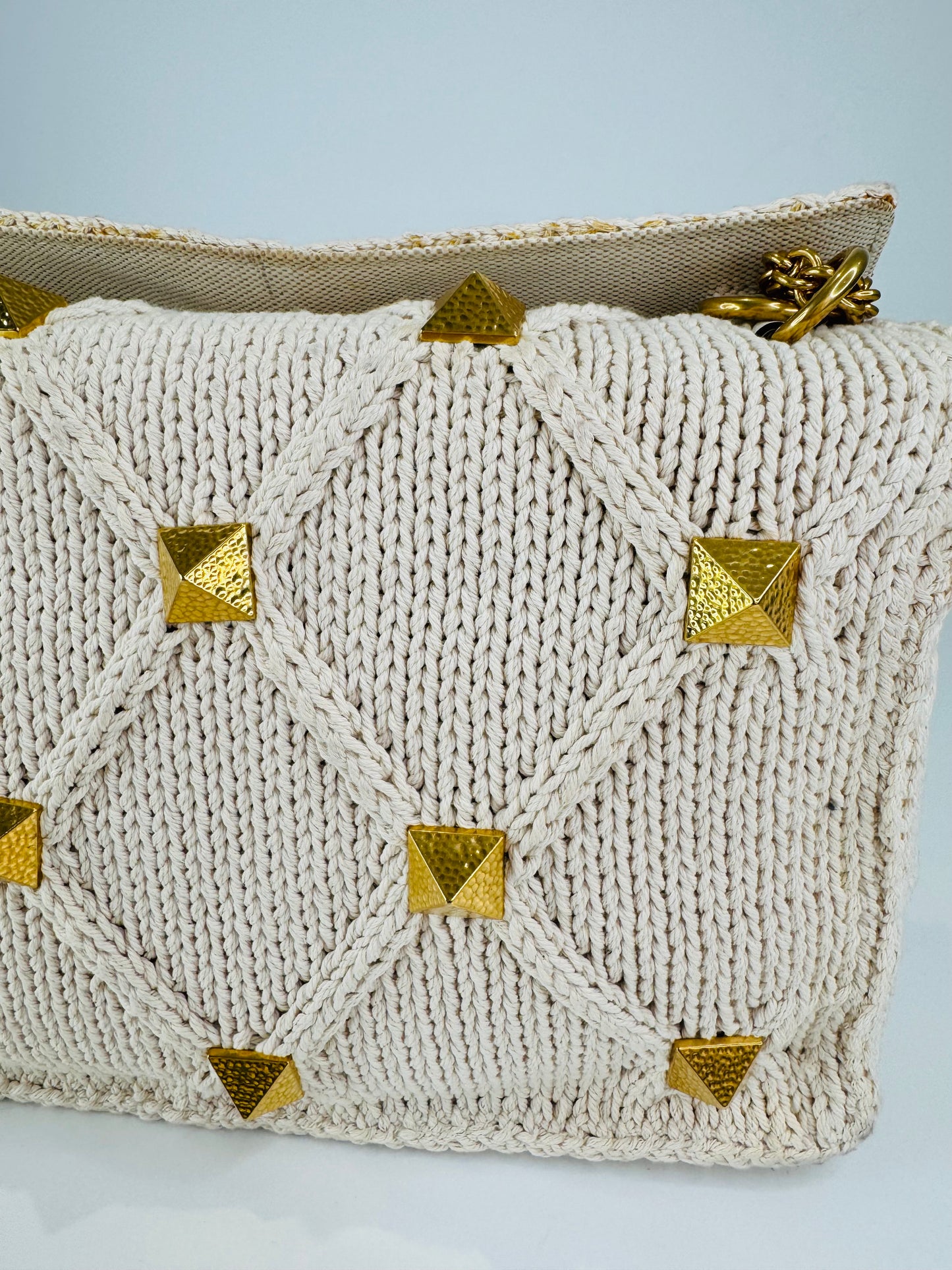 Roman Rockstud Knitted Bag