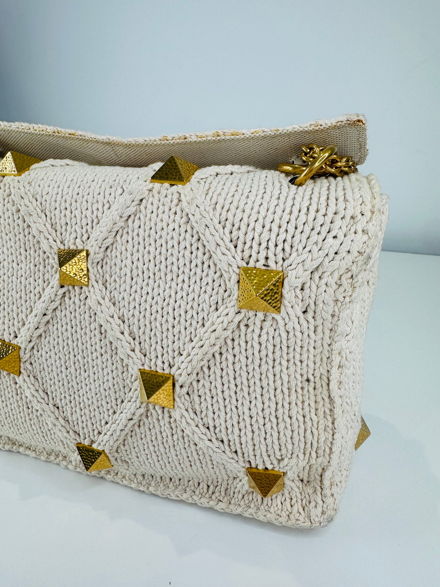 Roman Rockstud Knitted Bag
