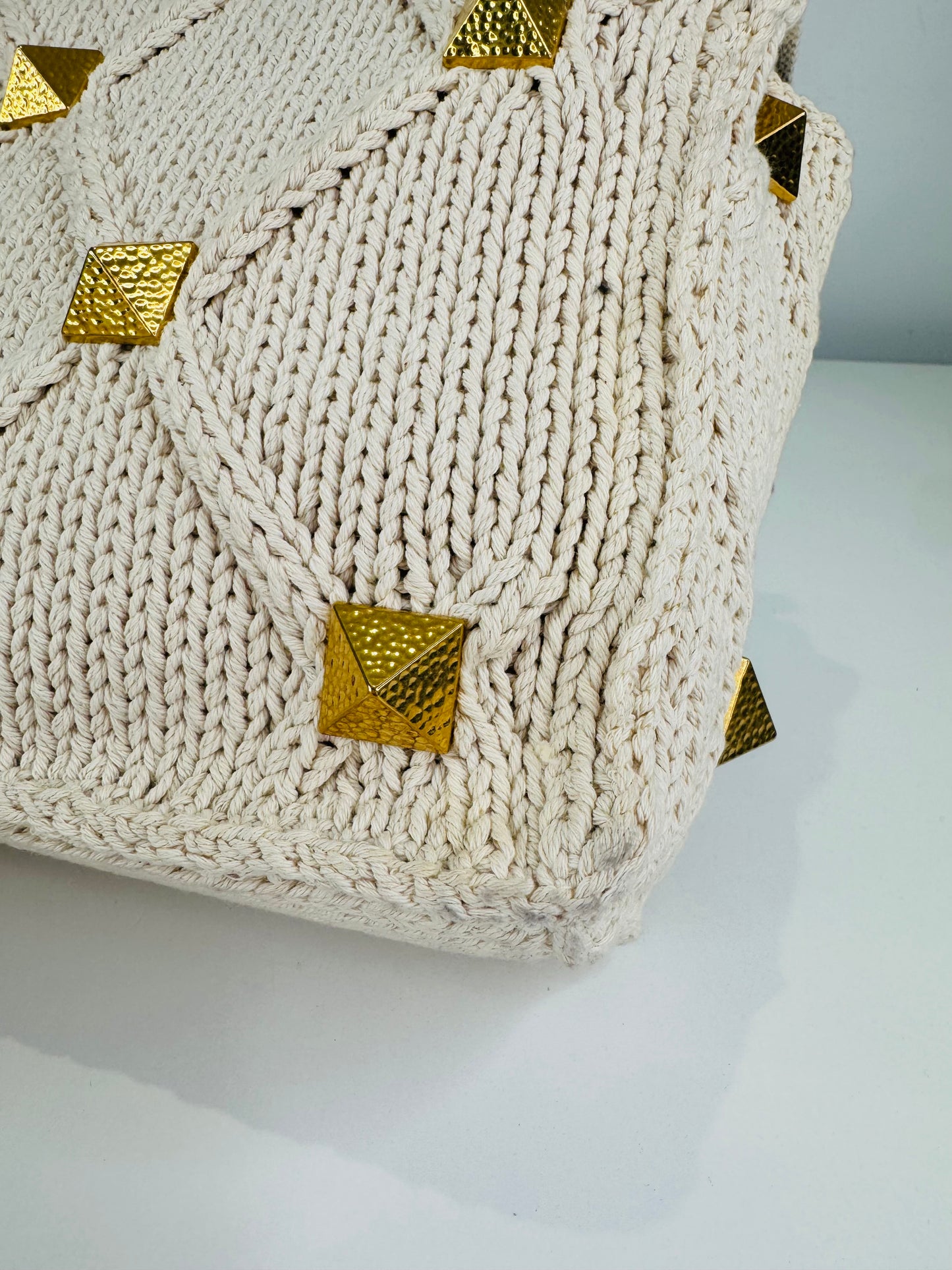 Roman Rockstud Knitted Bag