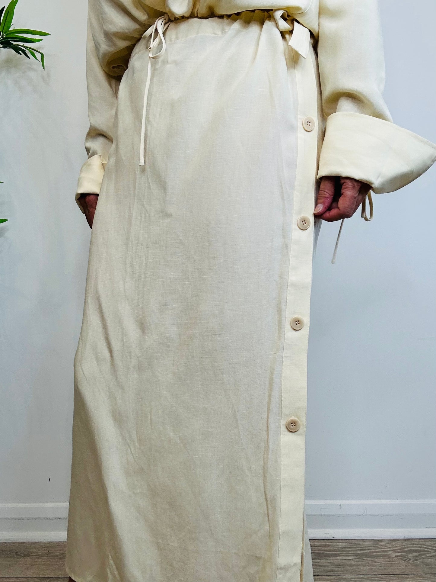 Linen Shirt & Skirt Set - Size 38/40