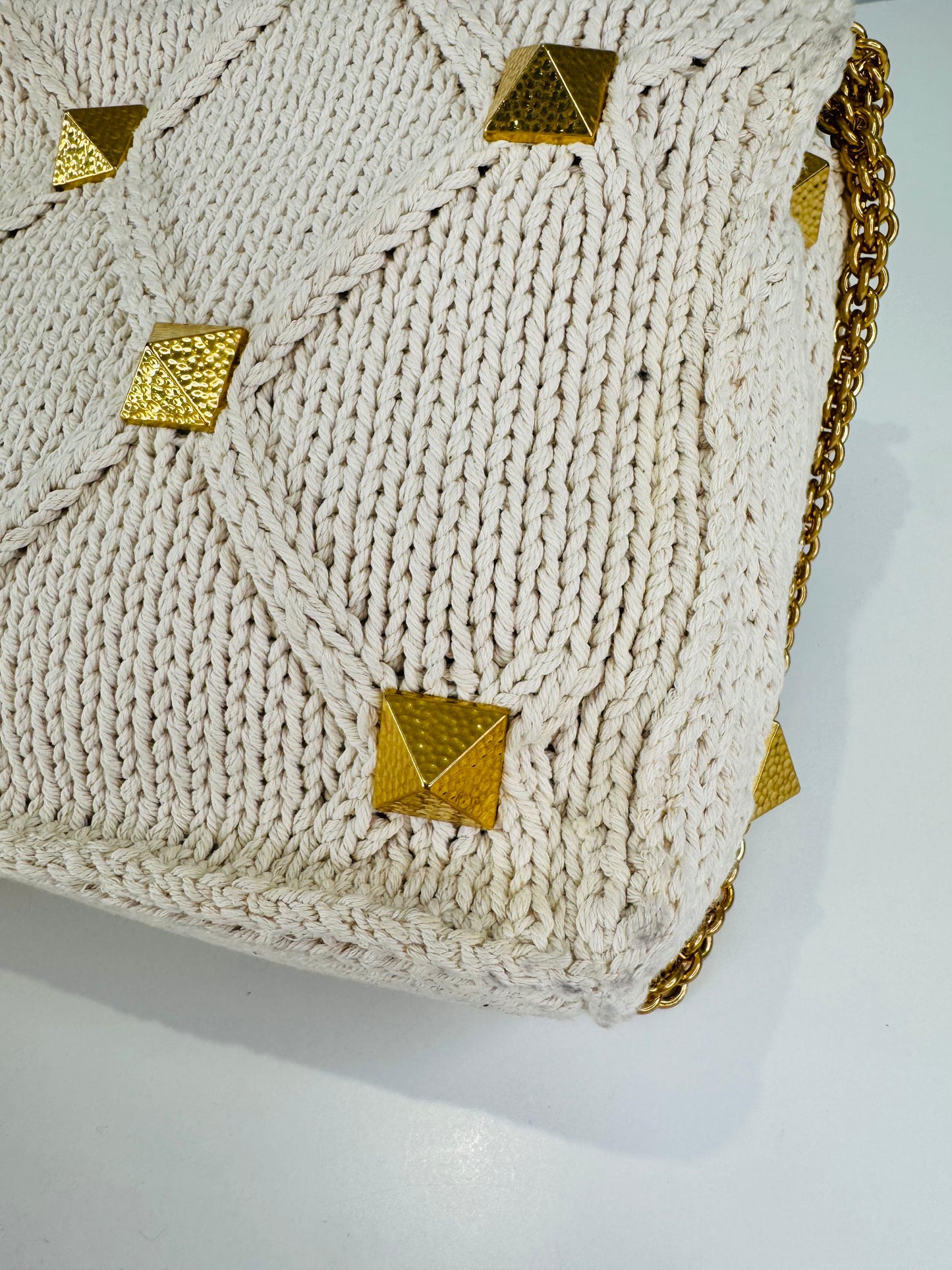 Roman Rockstud Knitted Bag