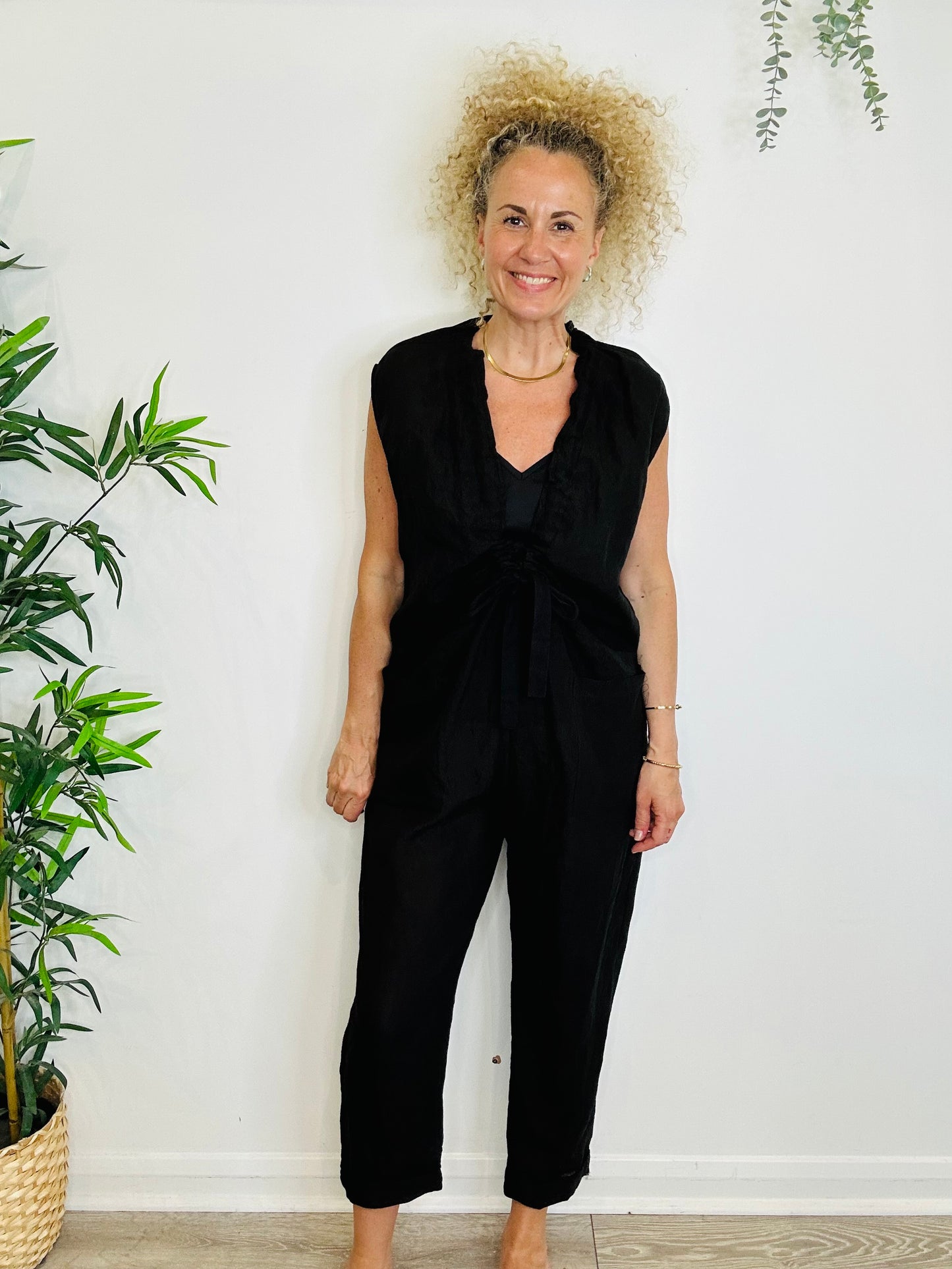 Linen Arroyo Jumpsuit - Size 36