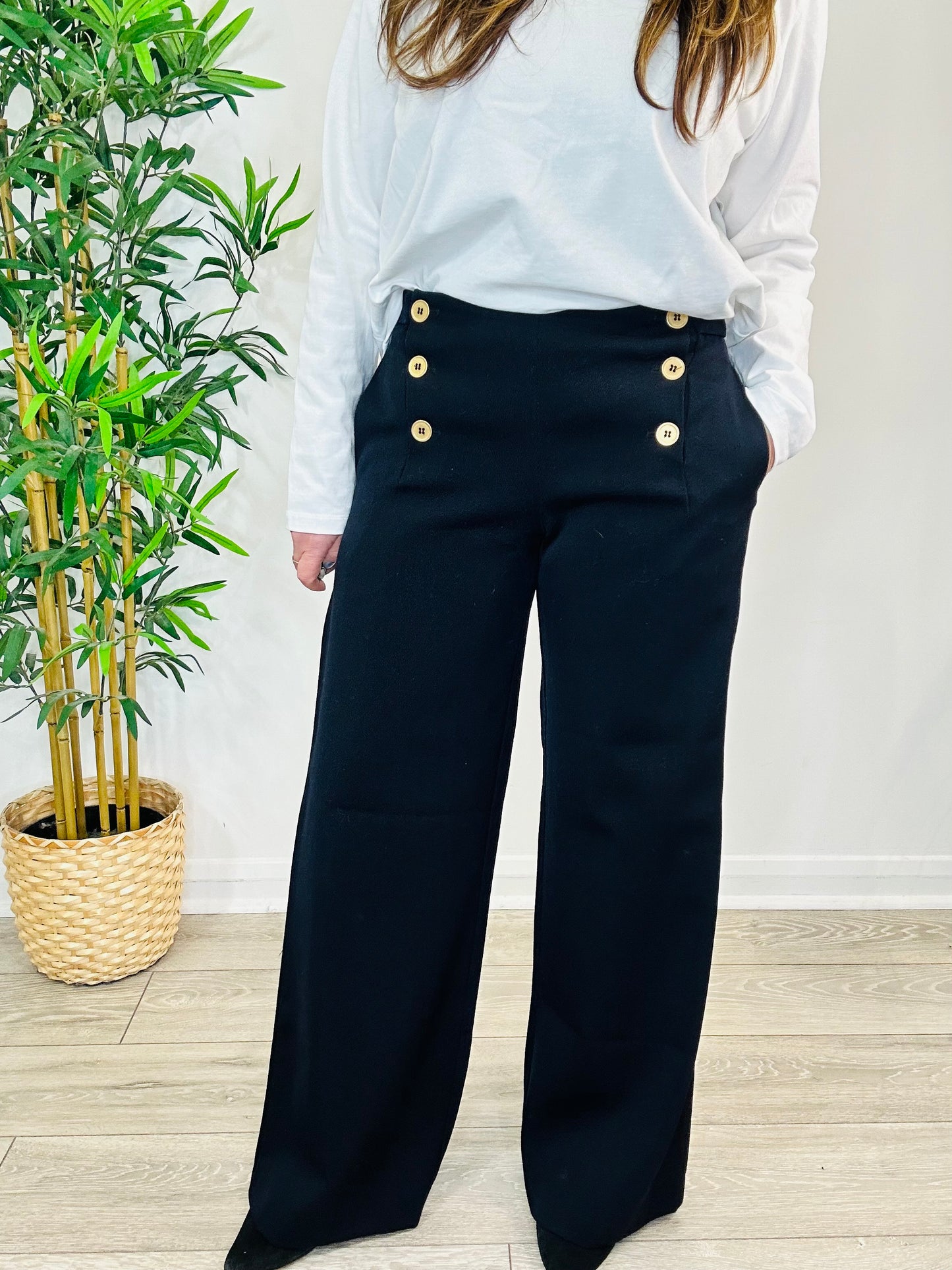 Wide Leg Trousers - Size 40