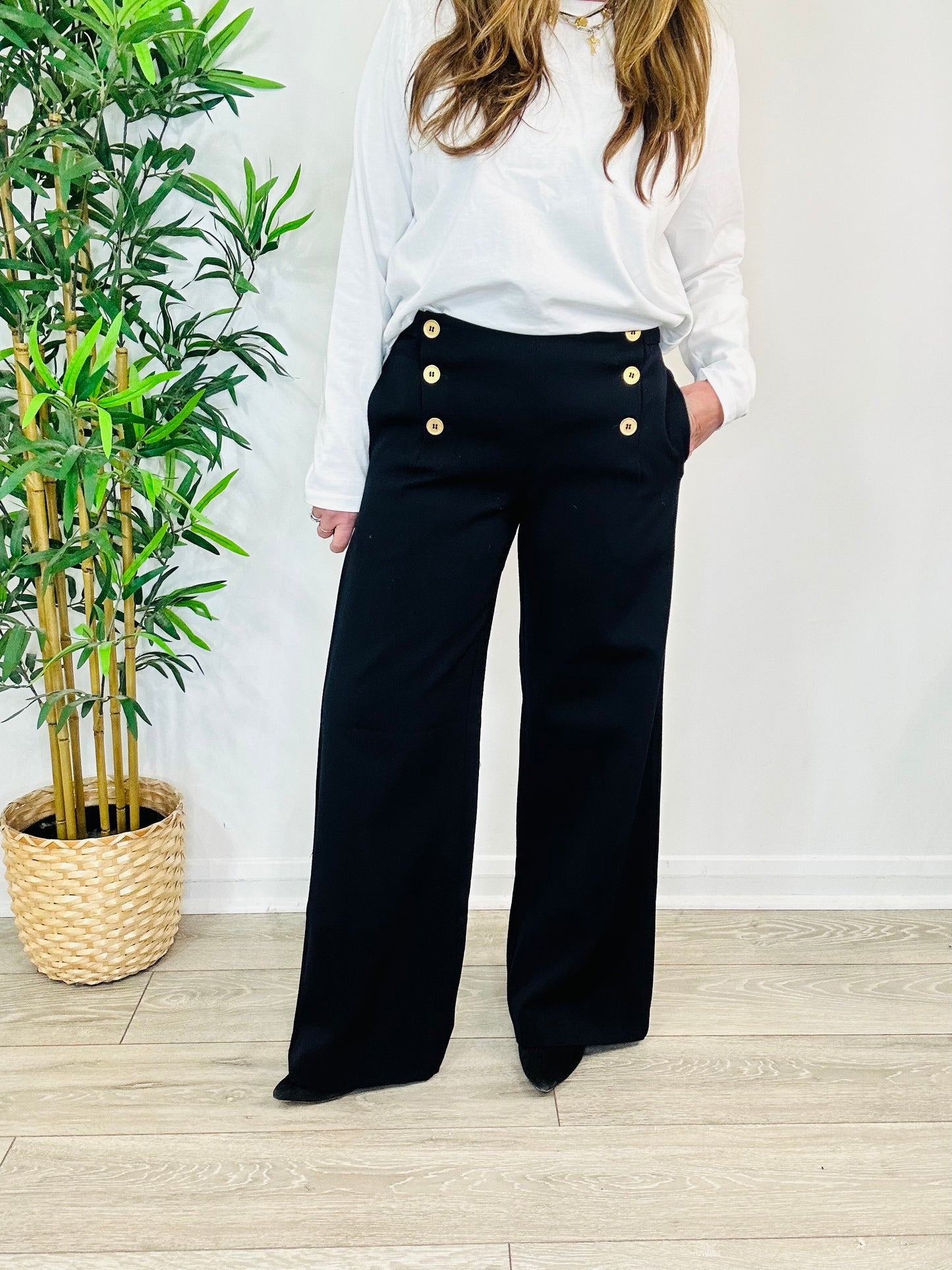 Wide Leg Trousers - Size 40