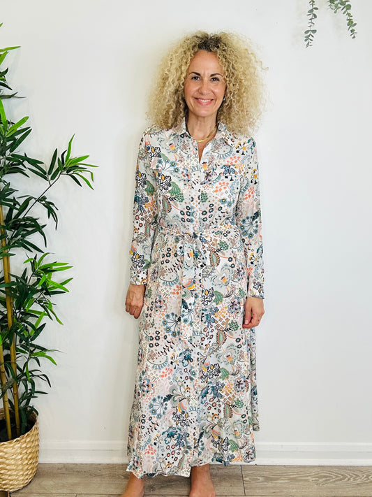 Silk Shirt Dress - Size 12