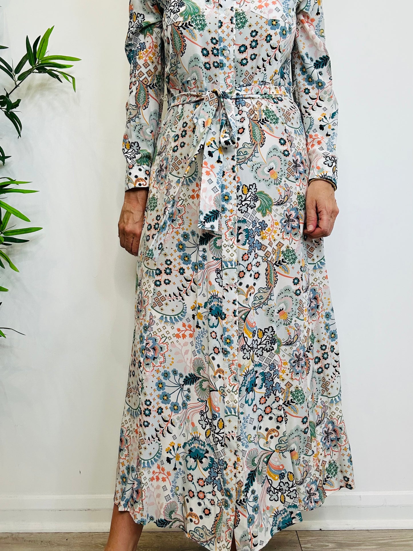 Silk Shirt Dress - Size 12