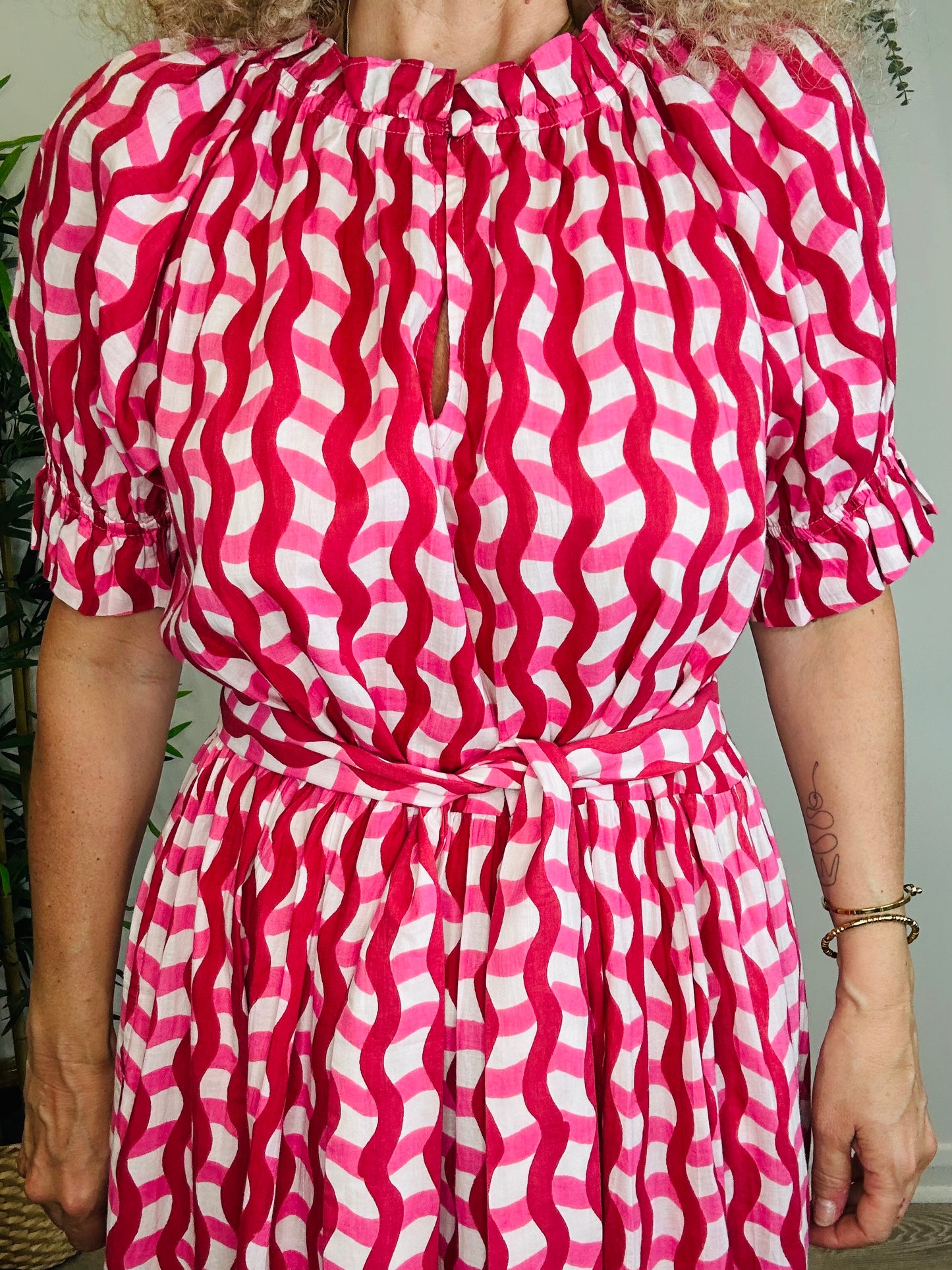 Patterned Cotton Dress - Size L