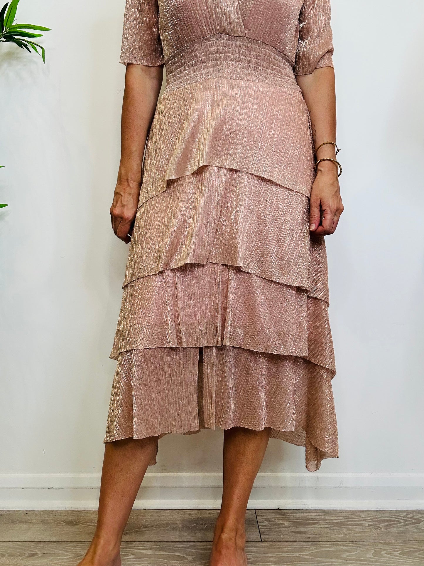 Ruffine Metallic Dress - Size 42