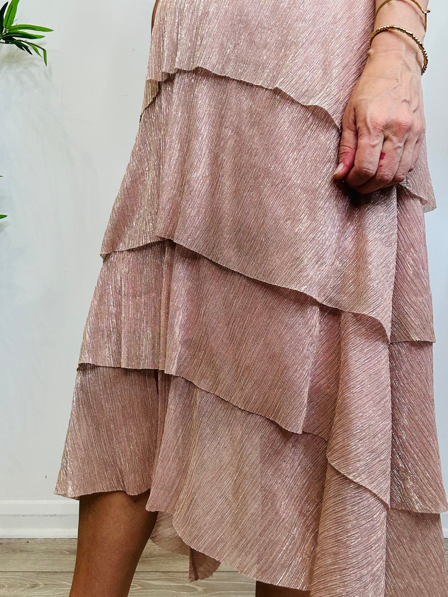 Ruffine Metallic Dress - Size 42