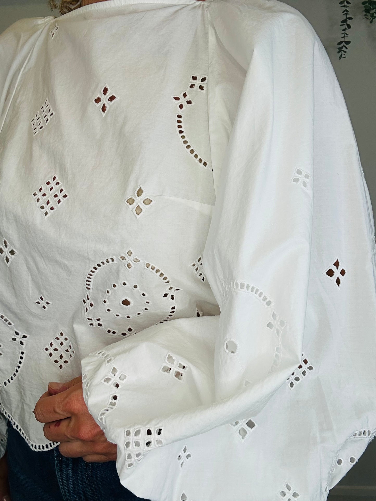 Cotton Broderie Blouse - Size 40