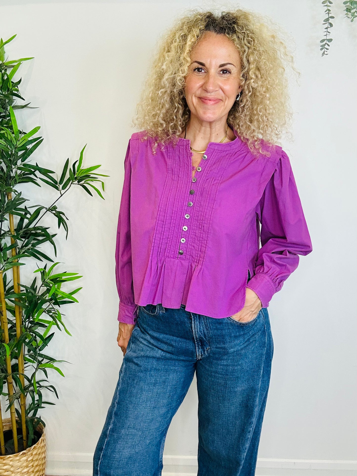 Okina Cotton Blouse - Size 38