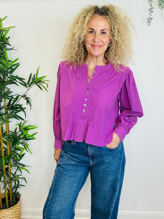 Okina Cotton Blouse - Size 38