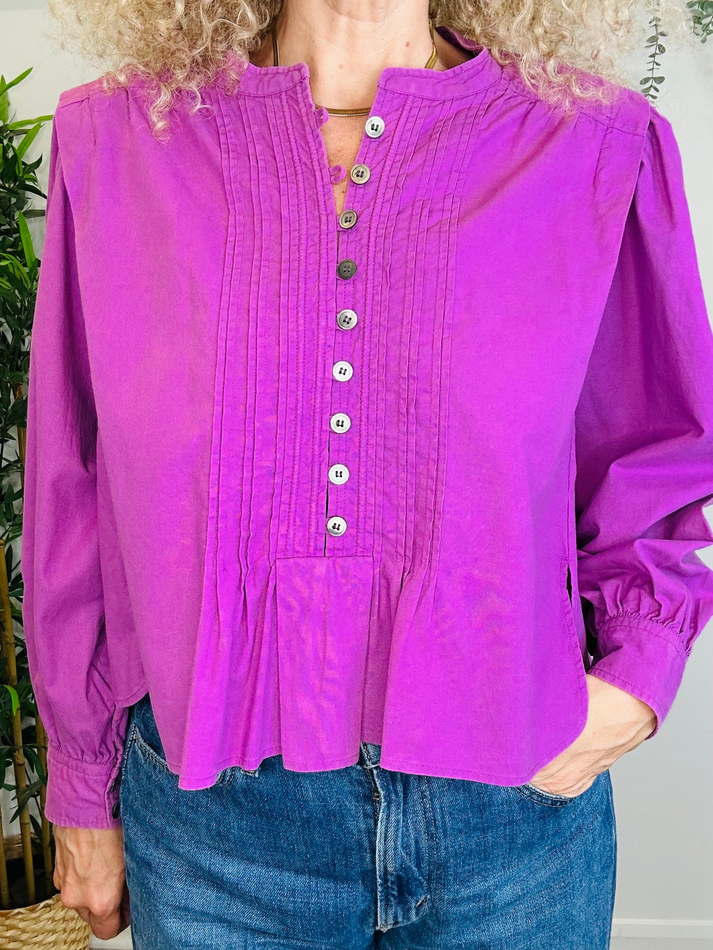Okina Cotton Blouse - Size 38