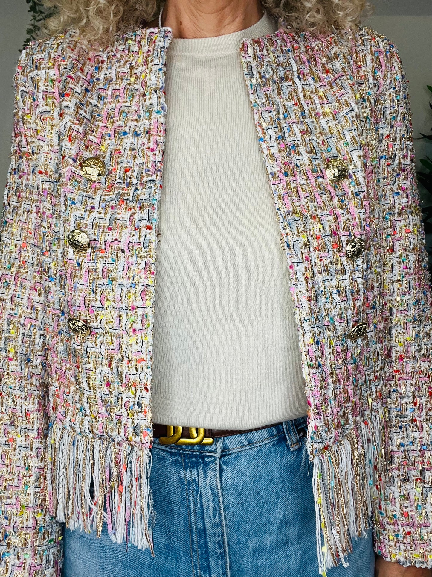 Metallic Tweed Jacket - Size 44IT