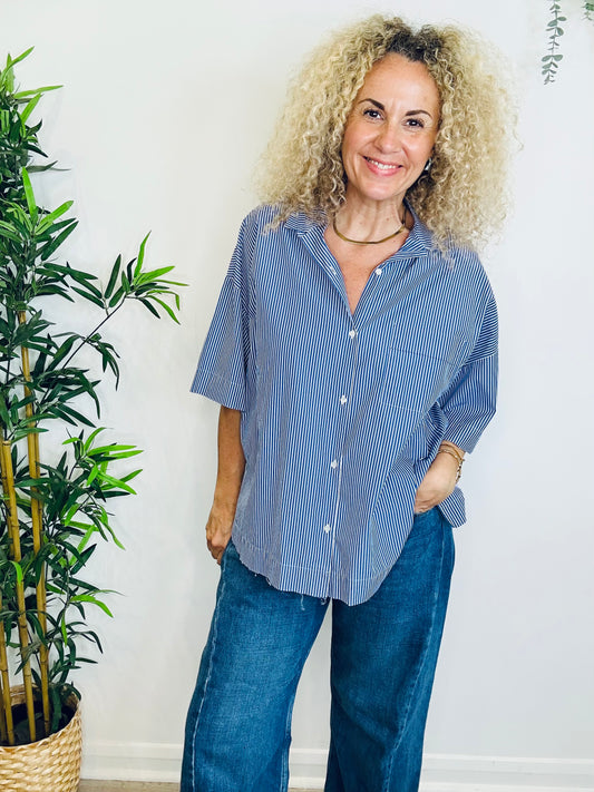 Striped Cotton Shirt - Size L
