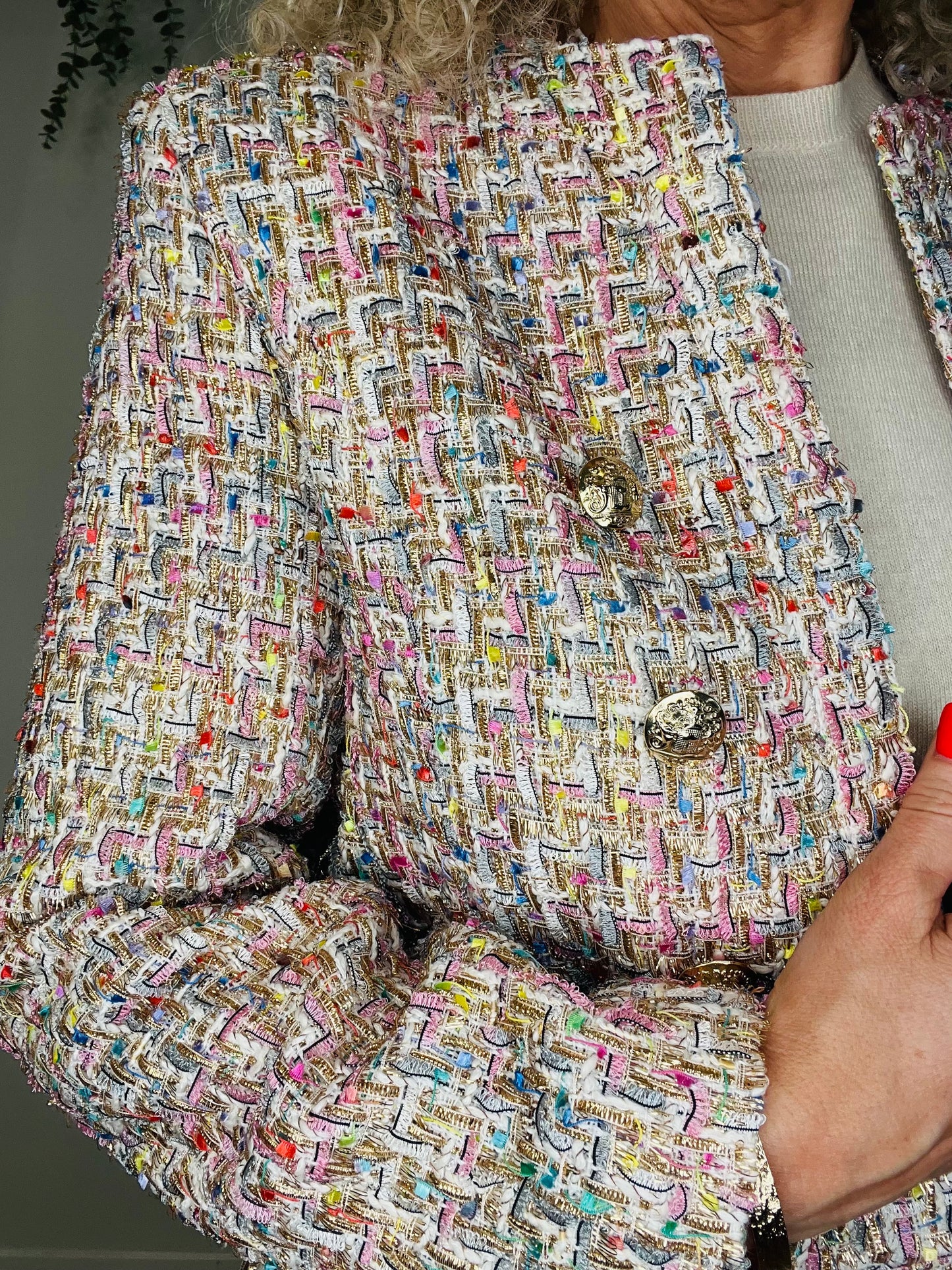 Metallic Tweed Jacket - Size 44IT