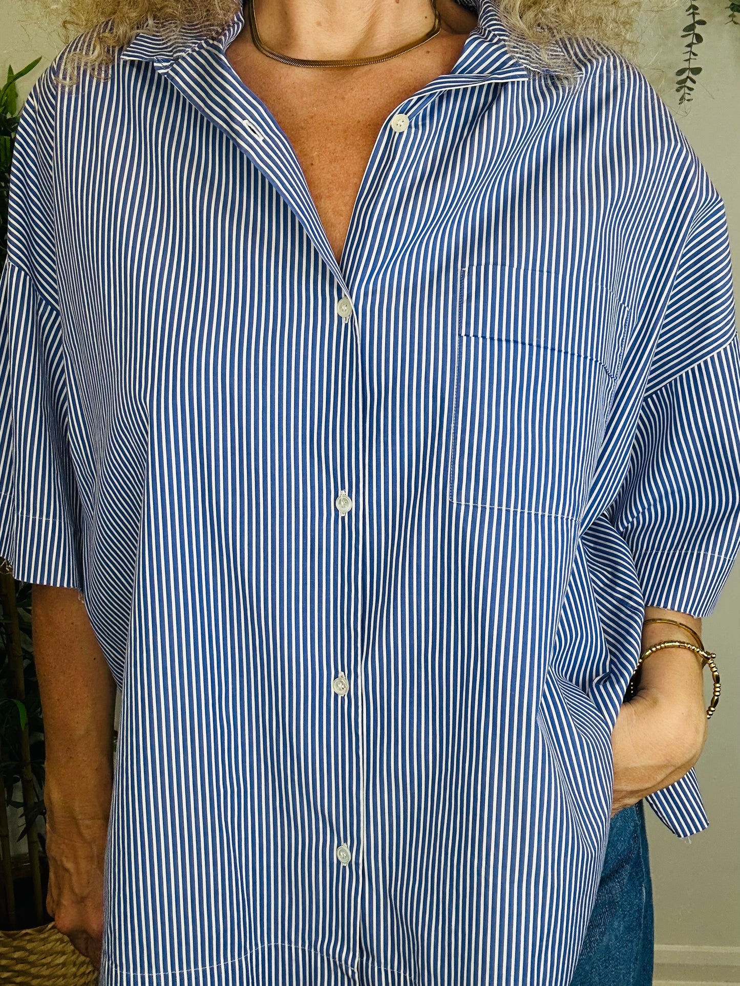 Striped Cotton Shirt - Size L